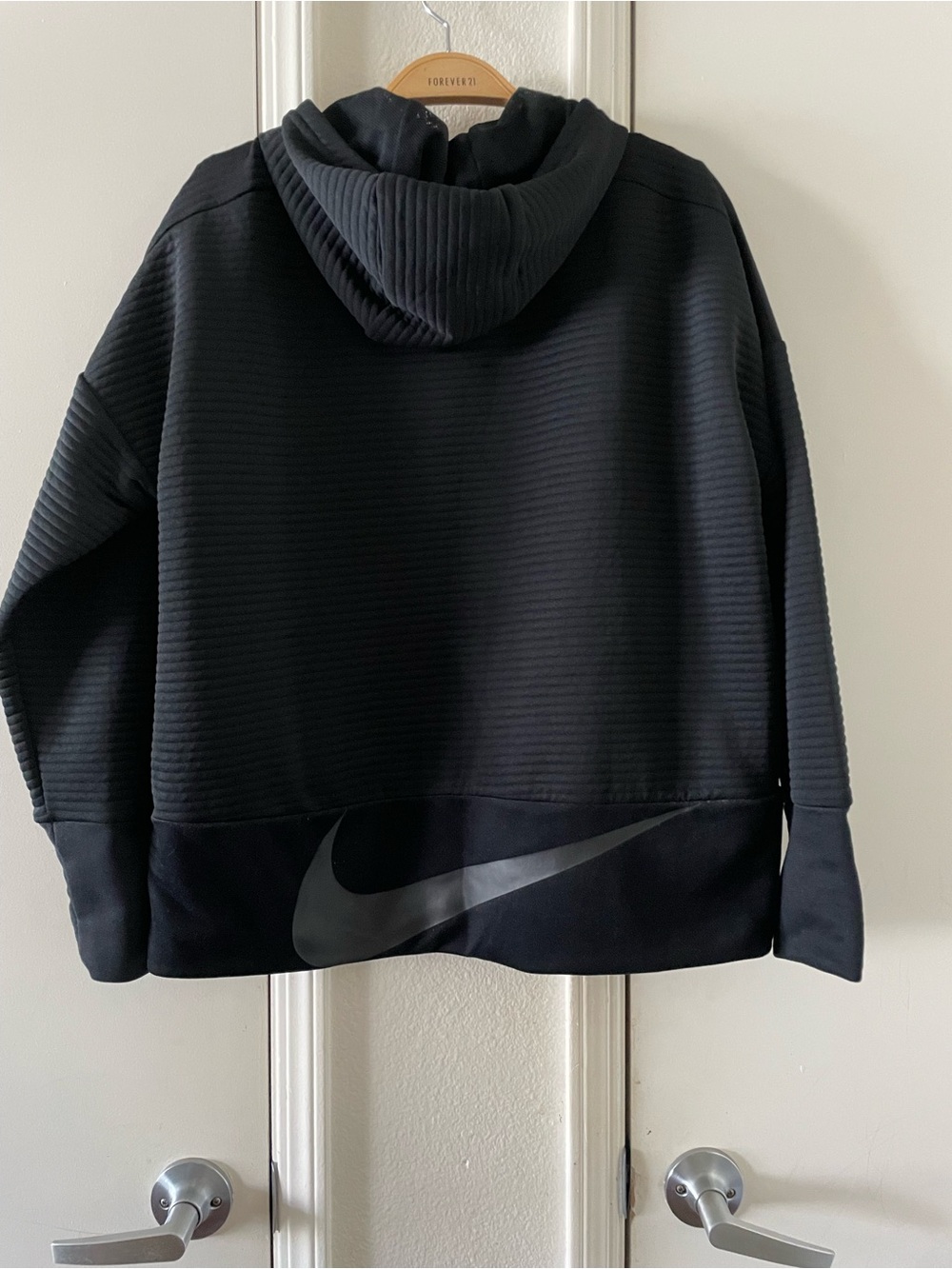 Women’s Nike RIbbed Dri Fit Black Hoodie